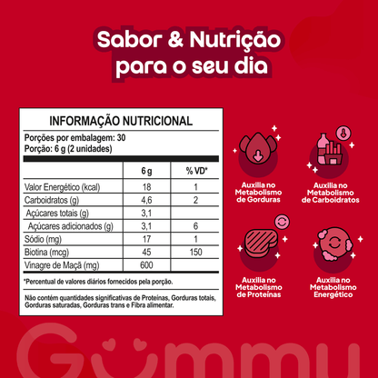 6 Gummy® Vinagre de Maçã - 180 g